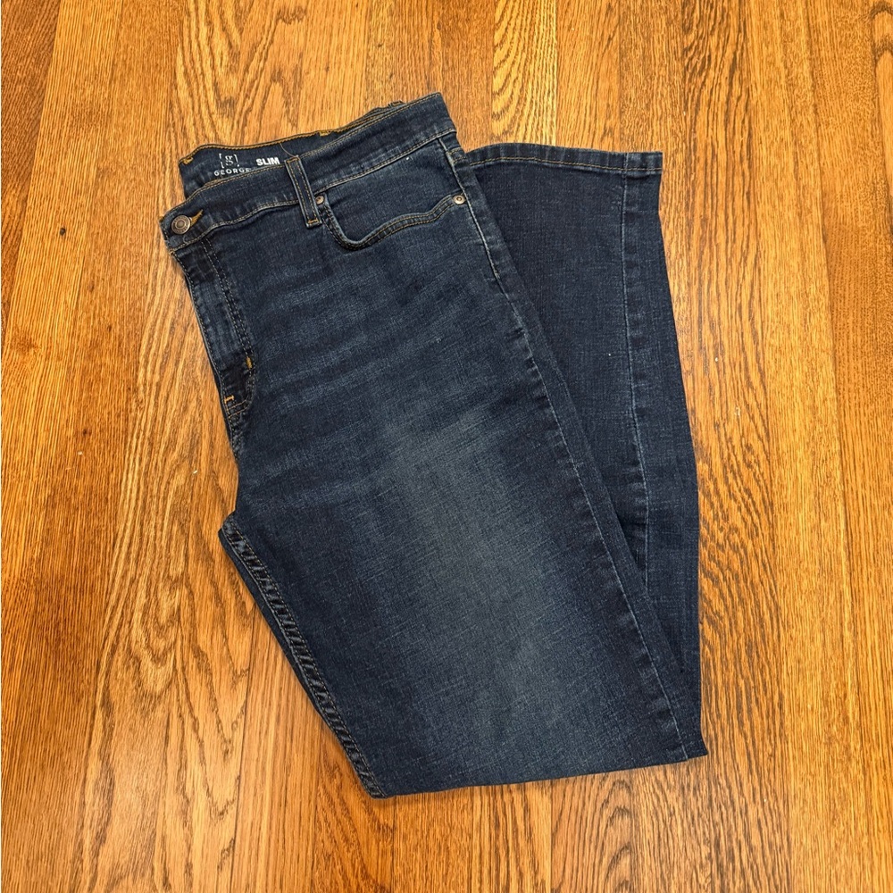 George Mens Slim Dark Blue Denim Jeans size 38x32
